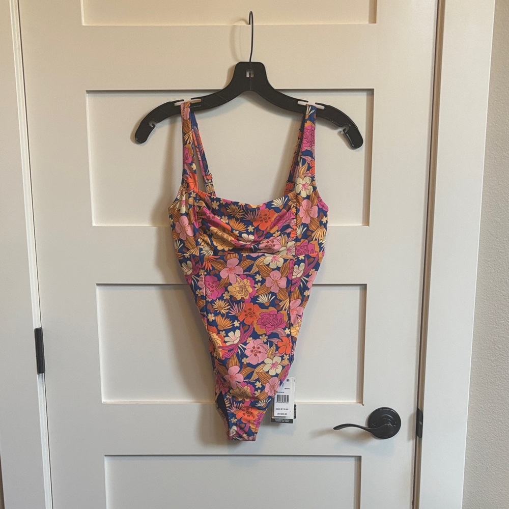 Rip Curl Floral One Piece Swimsuit - Pink and Yellow